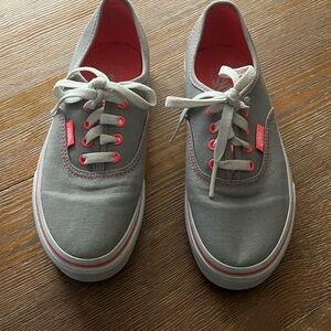 Gray and Pink Canvas Sneakers